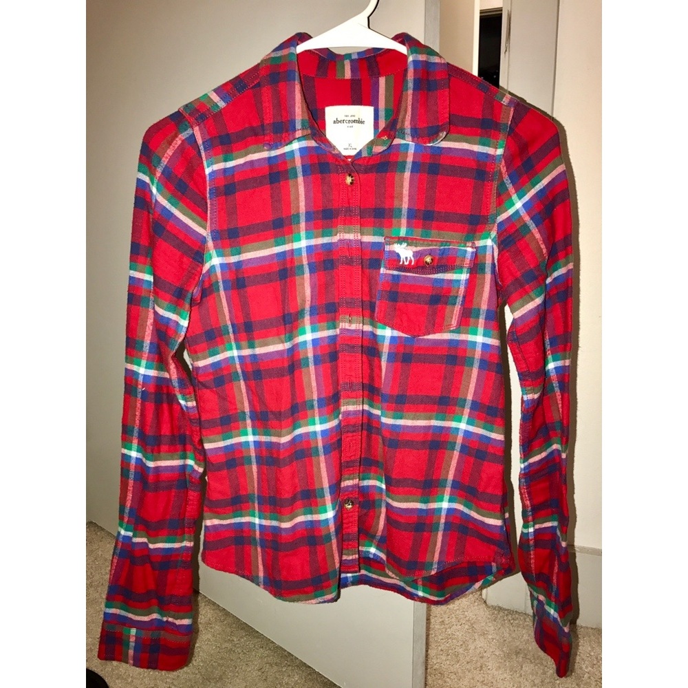 Abercrombie & Fitch Red Flannel Shirt